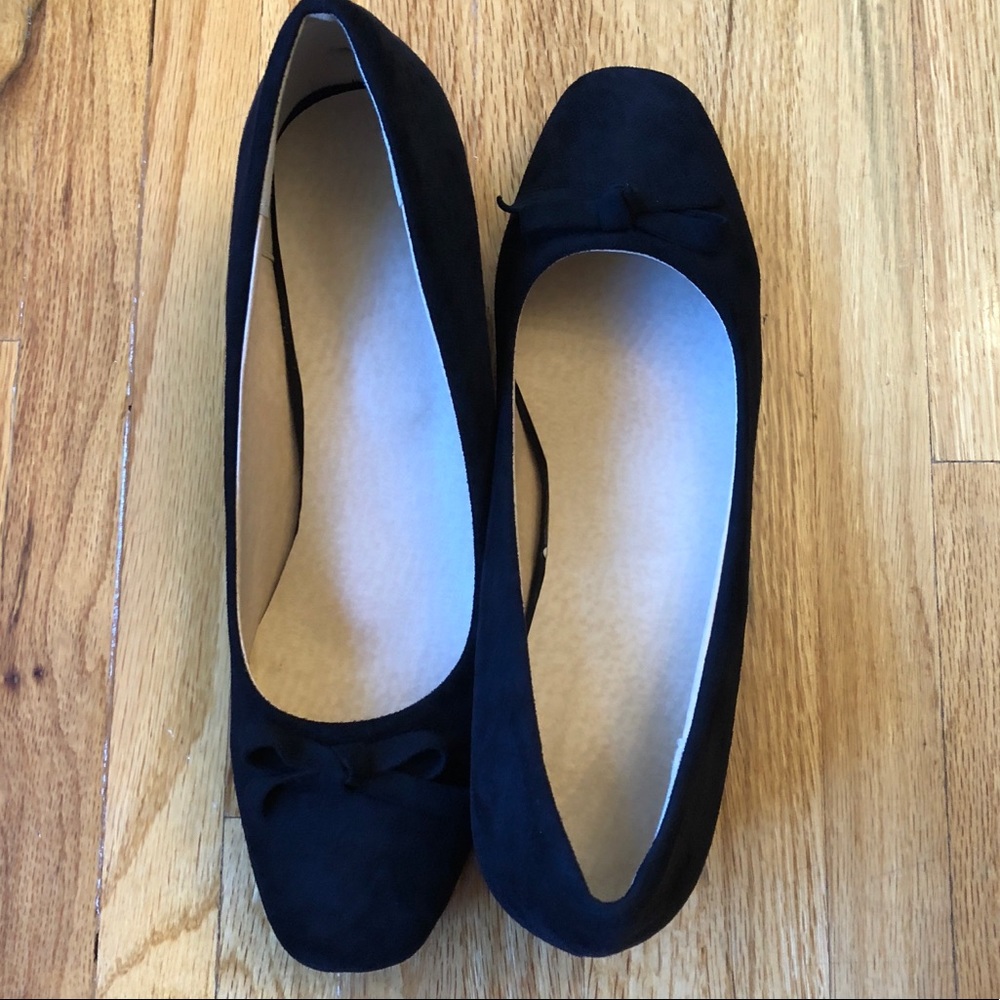 Black Suede Shoes with Bow Detail...NWT